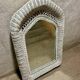Miroir blanc rotin vintage