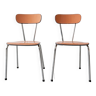 Suite de 2 chaises de cuisine en formica rouge