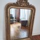 Miroir ancien à fronton doré - 117x76cm
