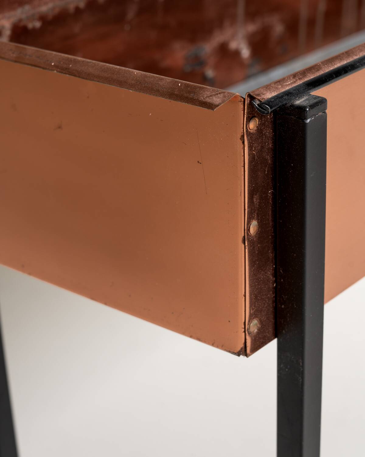 Scandinavian copper and metal planter, 1960s