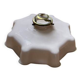 Vintage opaline pink glass lampshade from Czechoslovakia 250912