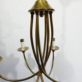 6-light chandelier in bronze and brass