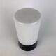 White cylindrical Art Deco chandelier RAAK with black support.