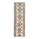Tapis couloir vintage en laine et coton turc noué à la main blanc 90x307