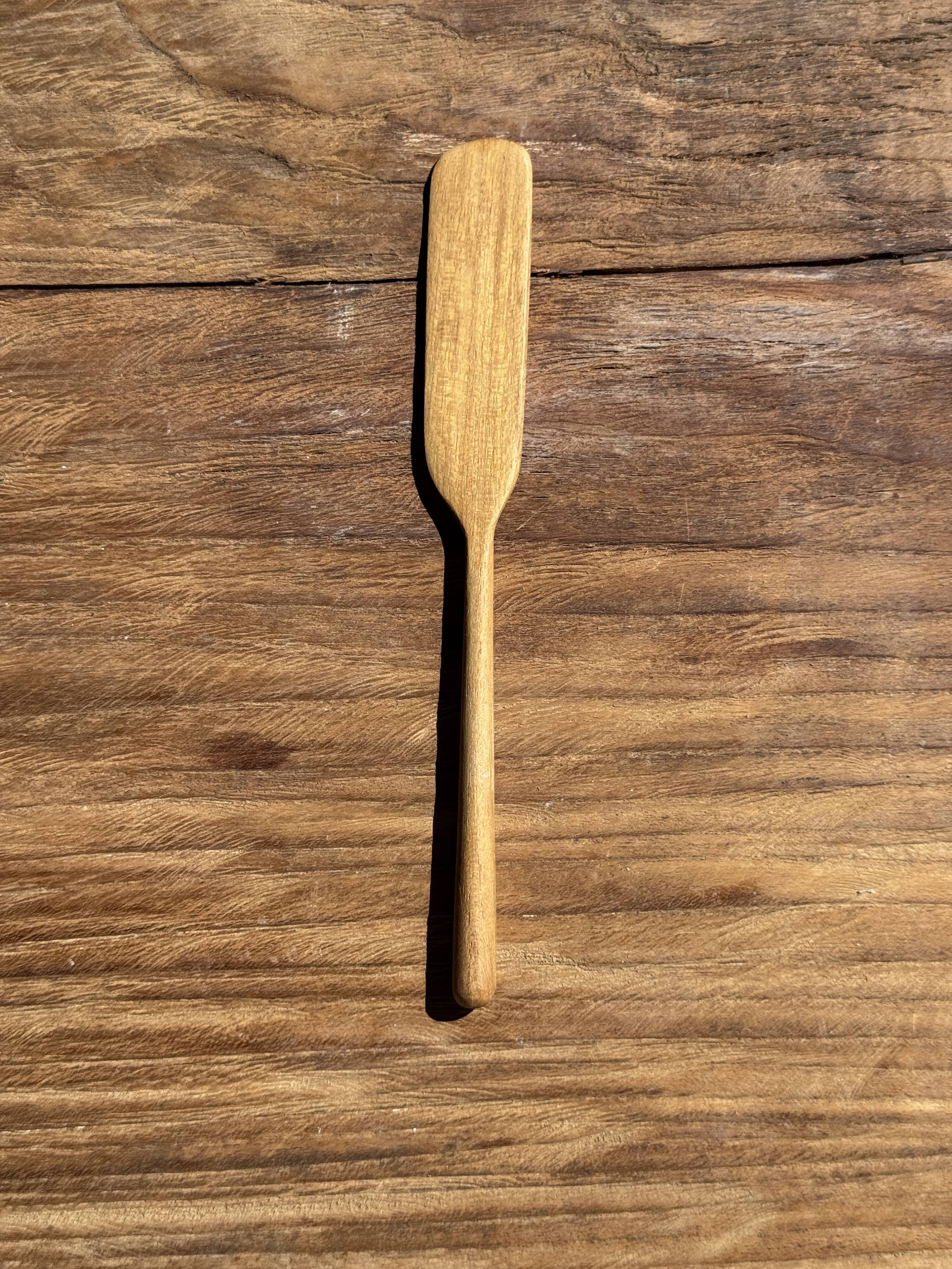 Small spatula, teak spreading knife, Indonesian monoxyle L18 l2.