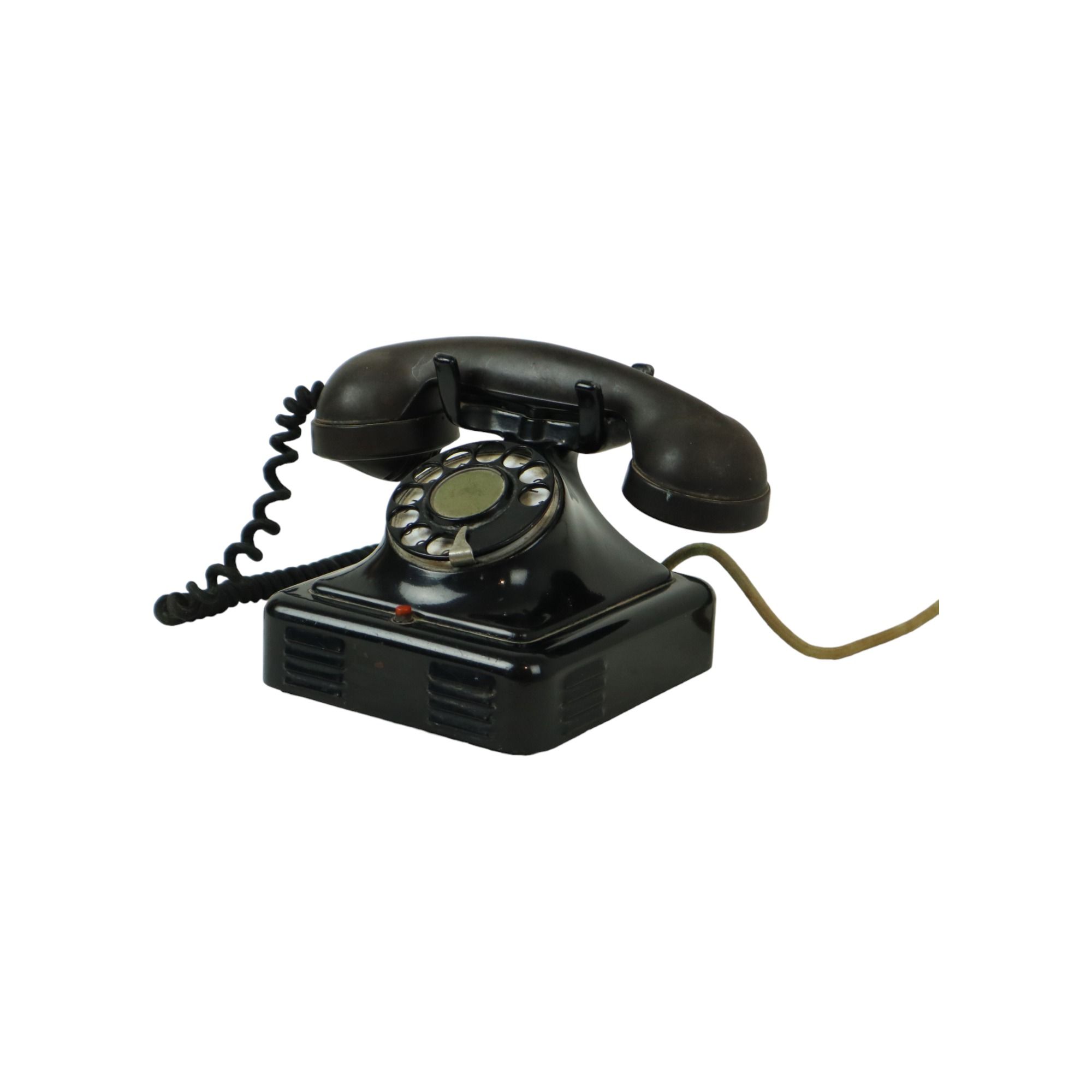 Old Turntable Telephone Bakelite And Metal Bell Telephone Company Belgium 1939