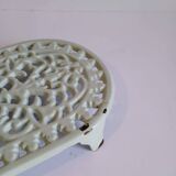 Vintage White Cast Iron Trivet