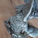 2 silver metal roosters