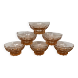 Set of 6 pink star luminarc cups