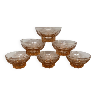 Set of 6 pink star luminarc cups