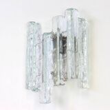 Pairs of large Kalmar-style wall lights in Murano glass, Austria, 1960s.