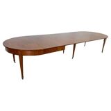 Swiss Biedermeier Extendable Dining Table in Walnut and Brass, 1820s