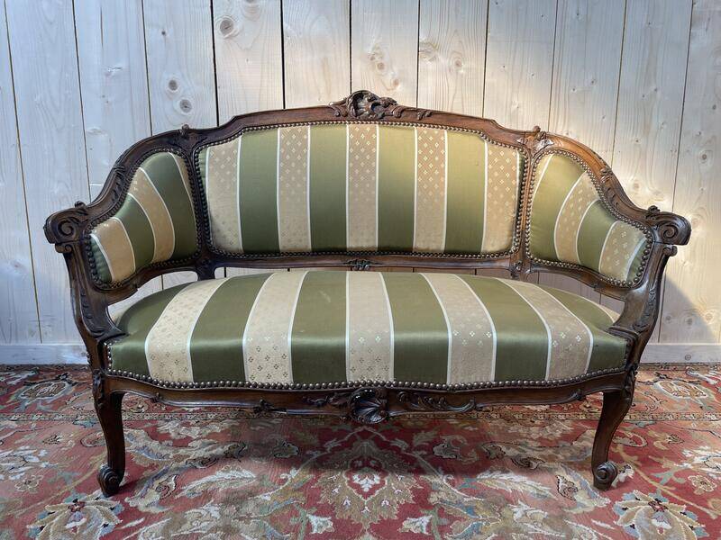 Canapé - Banquette de style Louis XV - Rocaille