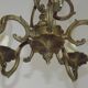 Elegant French Antique Bronze 5 Light 3 Sided Cage Style Chandelier