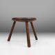 Hand-Carved Wood Tripod Stool, France, 1900s