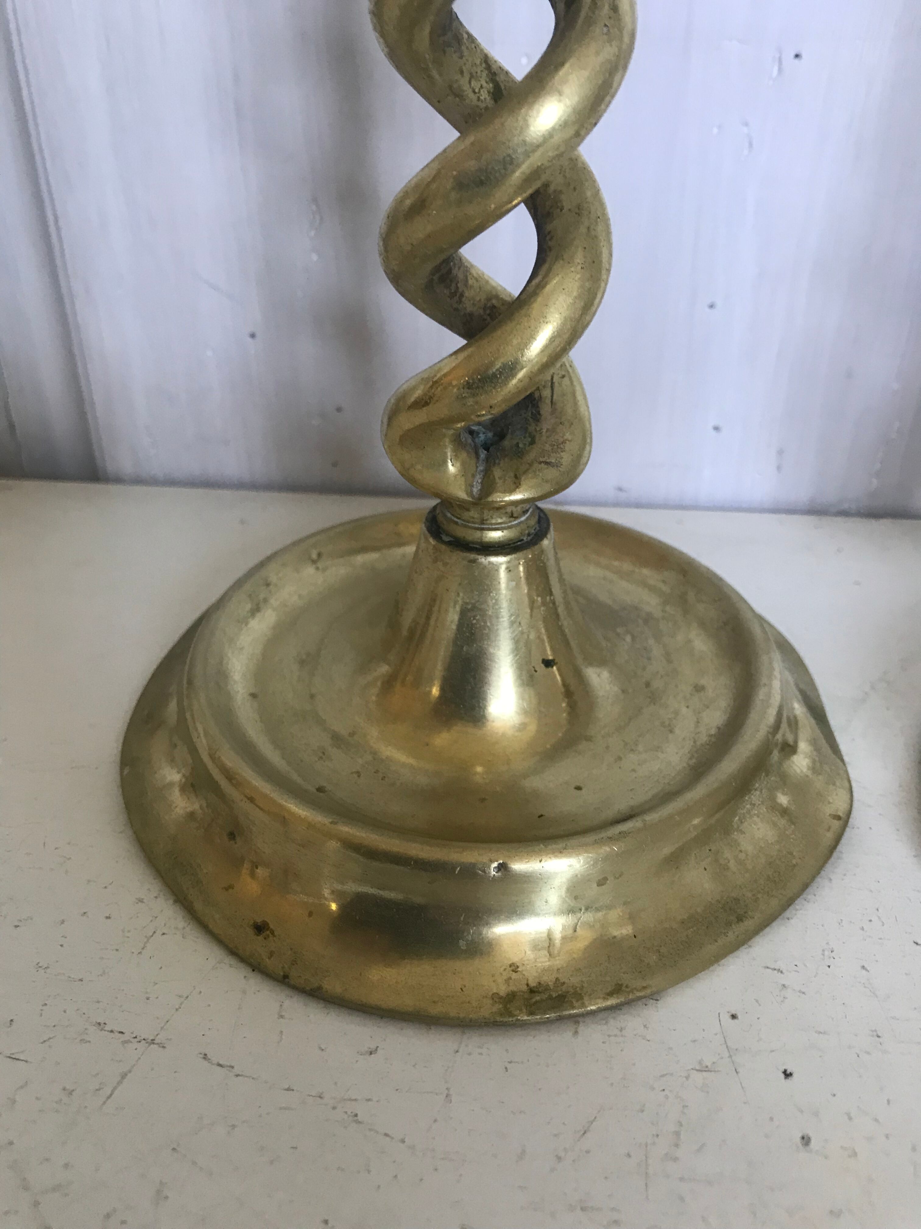 Pair of bronze candle holders 35cm