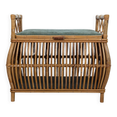 1960s rattan storage bench