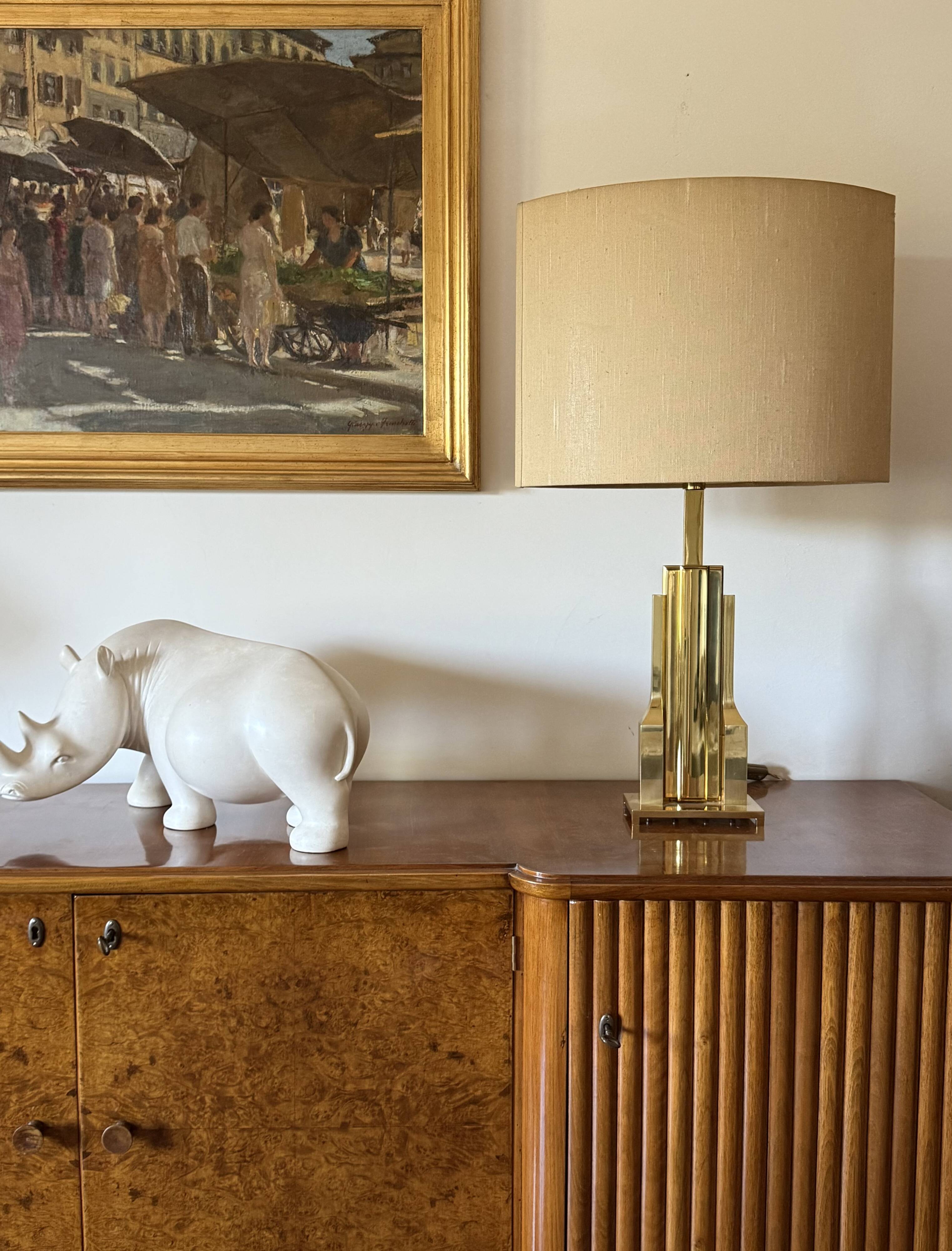 Luciano Frigerio, Hollywood Regency mod. Tartaro table lamp base, Italy 197