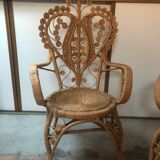 Paire de fauteuils en rotin Peacock