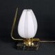 Mid 20th Century Marble Brass and Opaline Bed-Side Lamps, Maison Arlus, France - a Pair