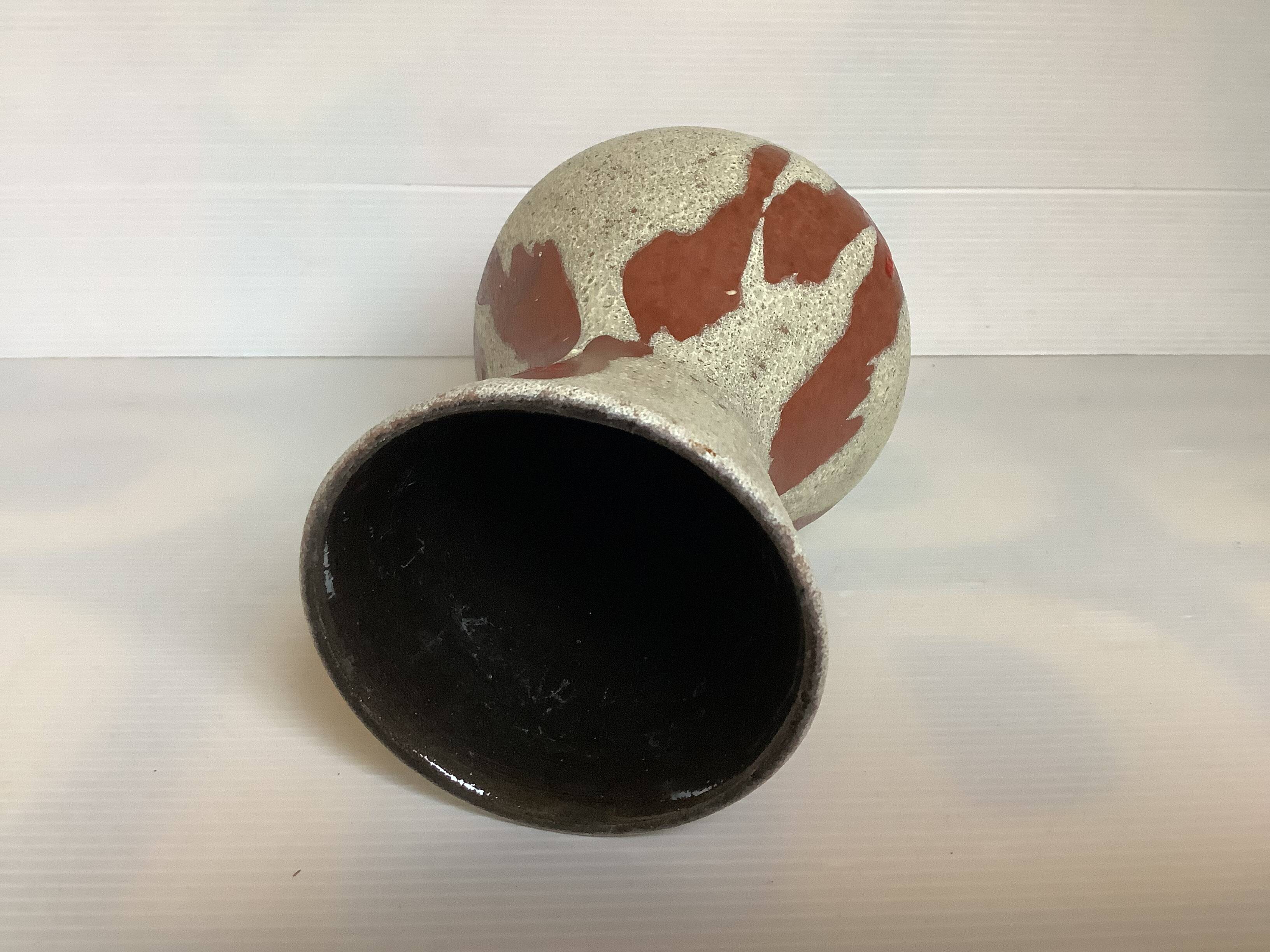 Germany red enamelled speckled vase