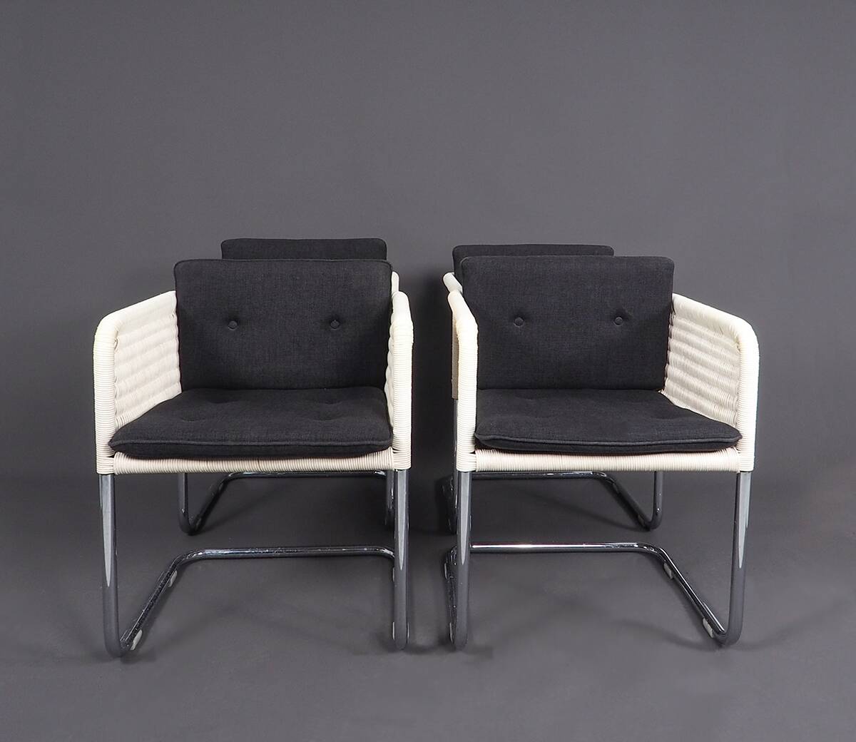 Chaises cantilever blanches Tecta D43, années 1980, lot de 4