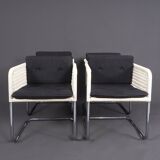 Tecta D43 White Cantilever Chairs, 1980s, Set of 4