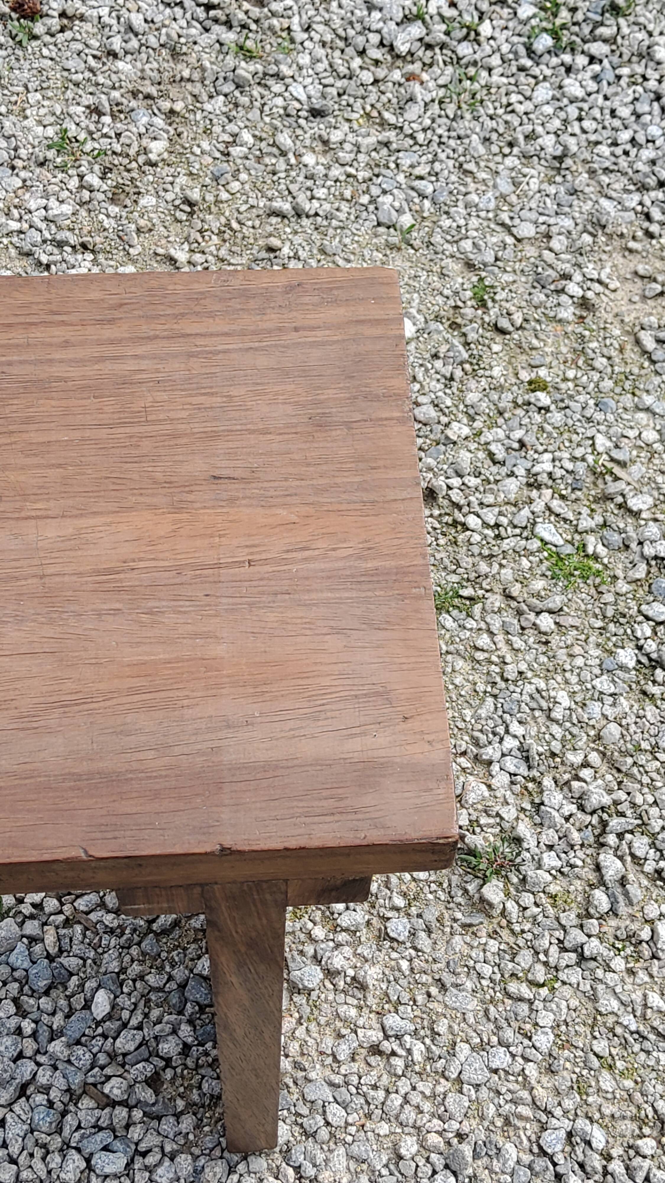Brutalist bench of the 30s in solid mahogany