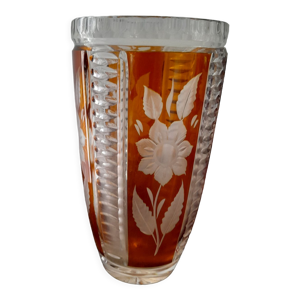 Vase en cristal julia huta glassworks