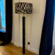 Large Ralph Lauren floor lamp in leather and brass