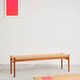 Large teak and rope bench by Niels O. Møller, Denmark, 1960s.