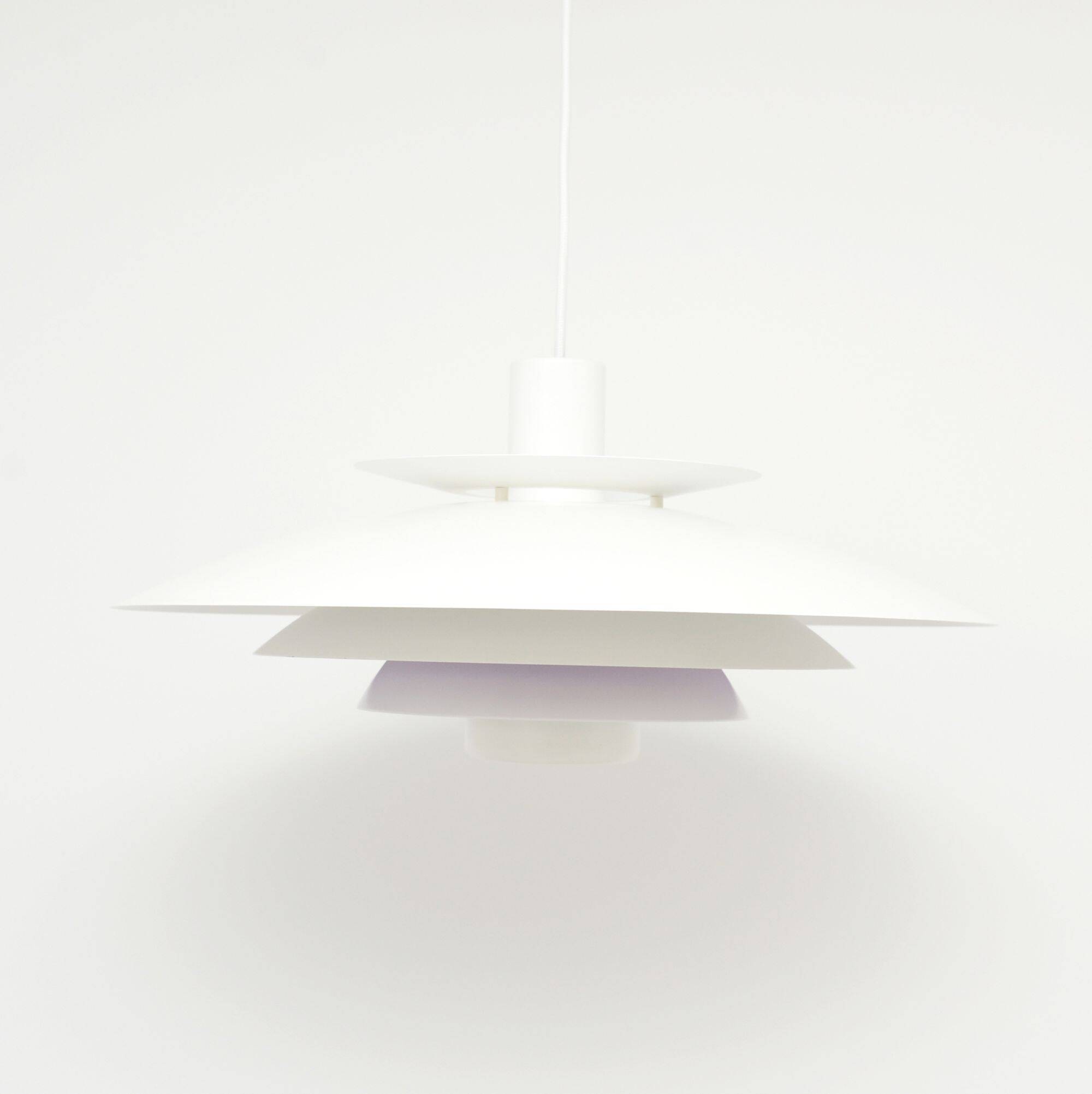 White Scandinavian Form Light lamp, Denmark 1970s