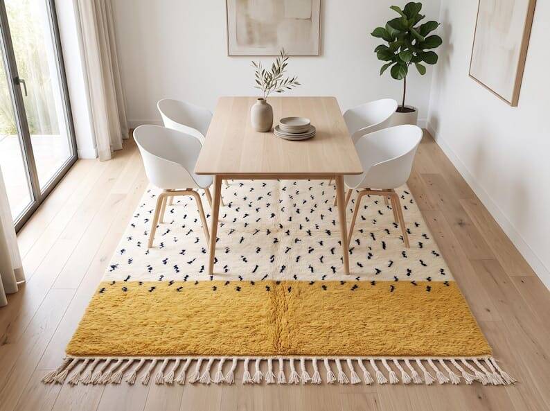 Berber wool rug with beautiful traditional colour 2/3 m