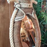 Miroir Forme collier cheval corde de chanvre