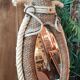 Mirror Shaped hemp rope horse necklace
