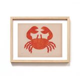 Crab collage on old paper