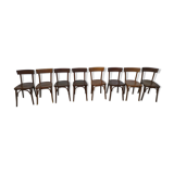 Set of 8 wooden bistrot bar chairs - vintage