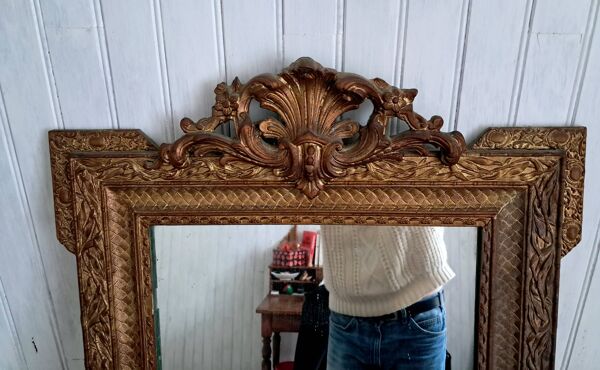 Miroir en Bois Doré, estampillé AB Bordeaux, style Louis XVI – Fin XIXe