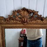 Golden Wood Mirror, stamped AB Bordeaux, Louis XVI style – Late 19th century