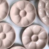 Pink oyster plate Digoin Sarreguemines-Oyster plate french ceramic