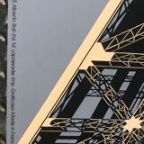 Original silkscreen print by Alberto Bali, Paris Eiffel Tower (print in grey), 1985