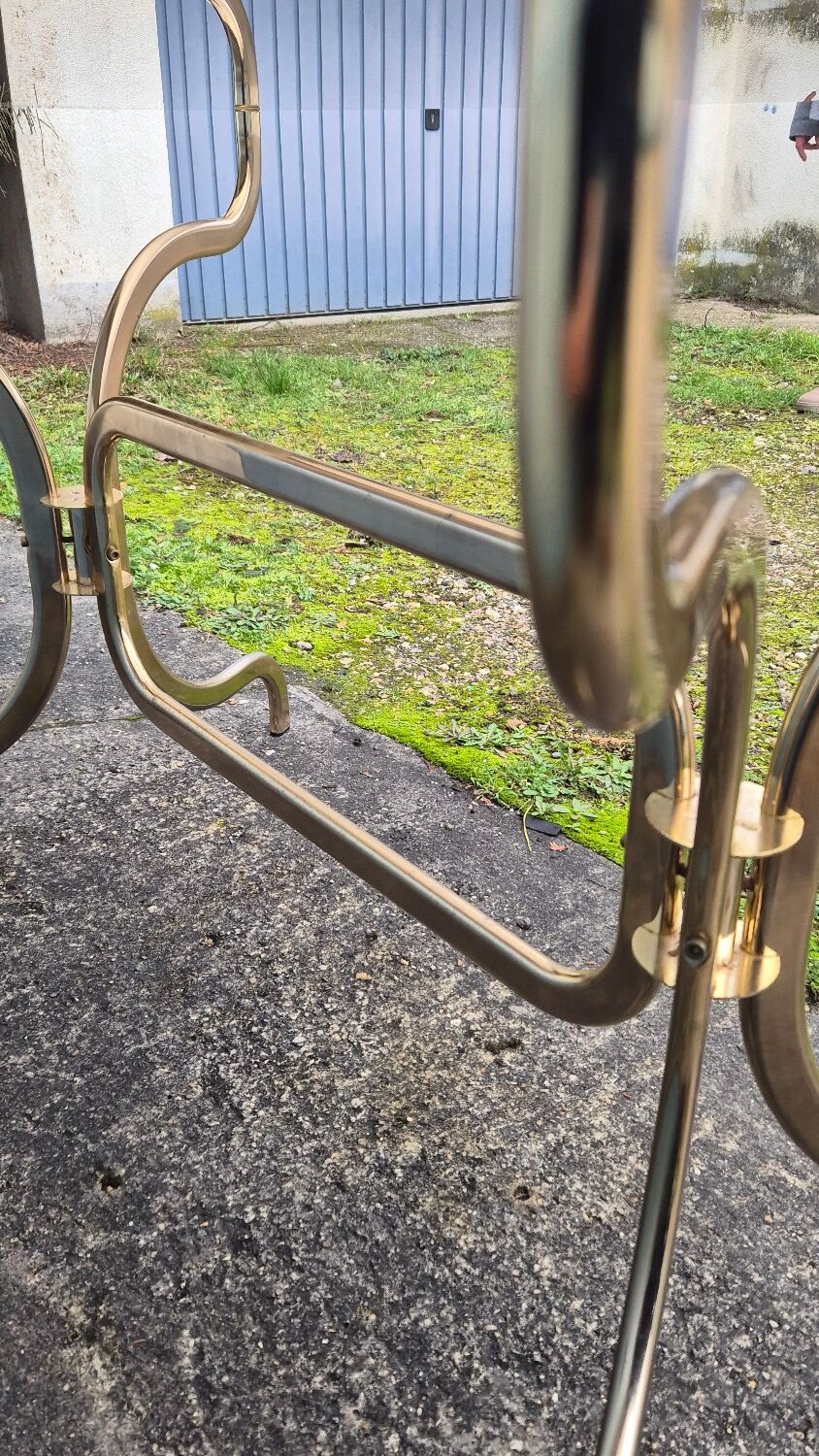 Smoked glass oval table 1970s