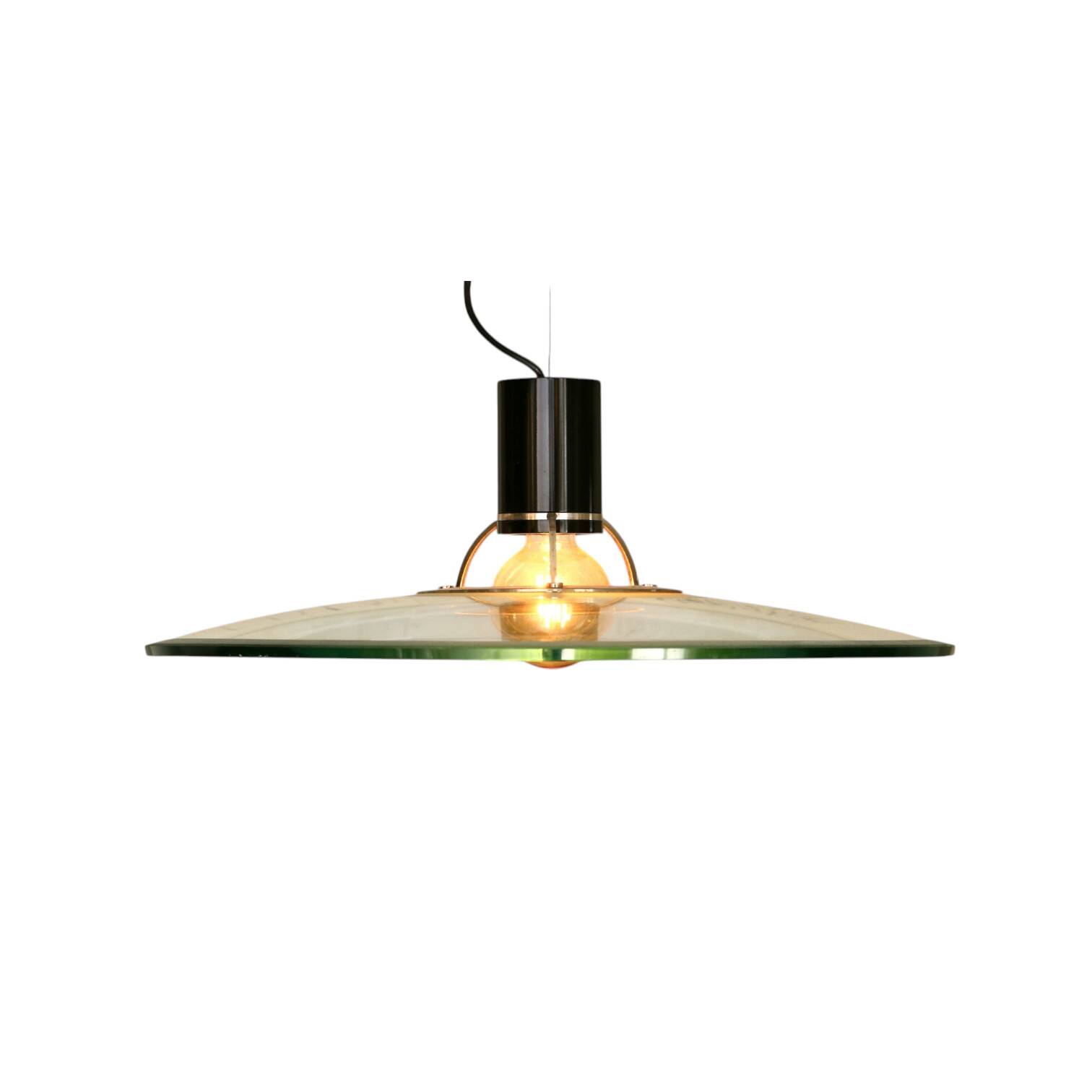 A glass pendant light, Italy 1970s