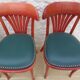 6 professional bar bistro chairs with green imitation seats in their patinas