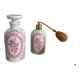 Vintage perfume bottle and spray.