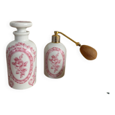 Vintage perfume bottle and spray.