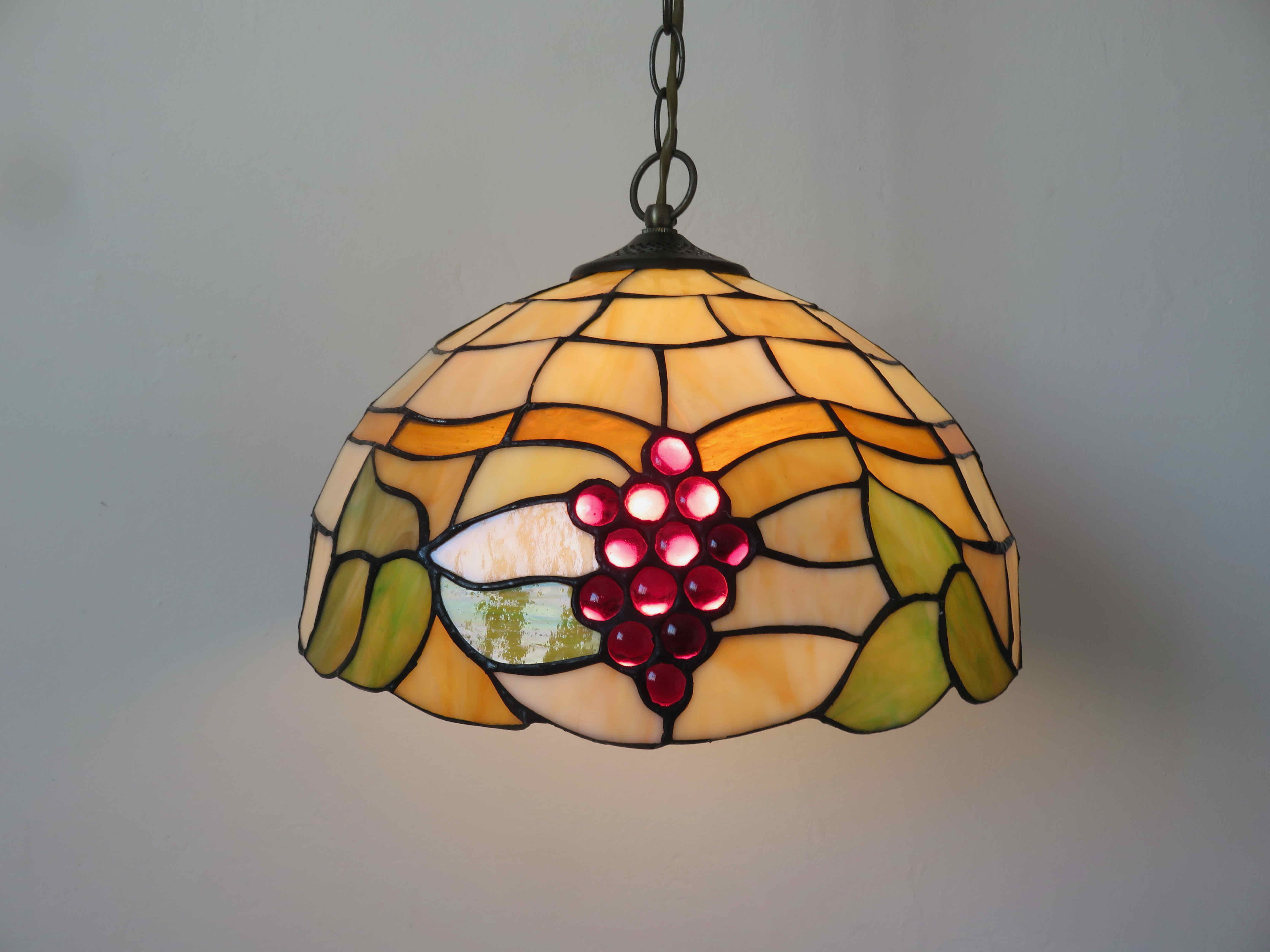 Art deco pendant lamp in glass paste 70s