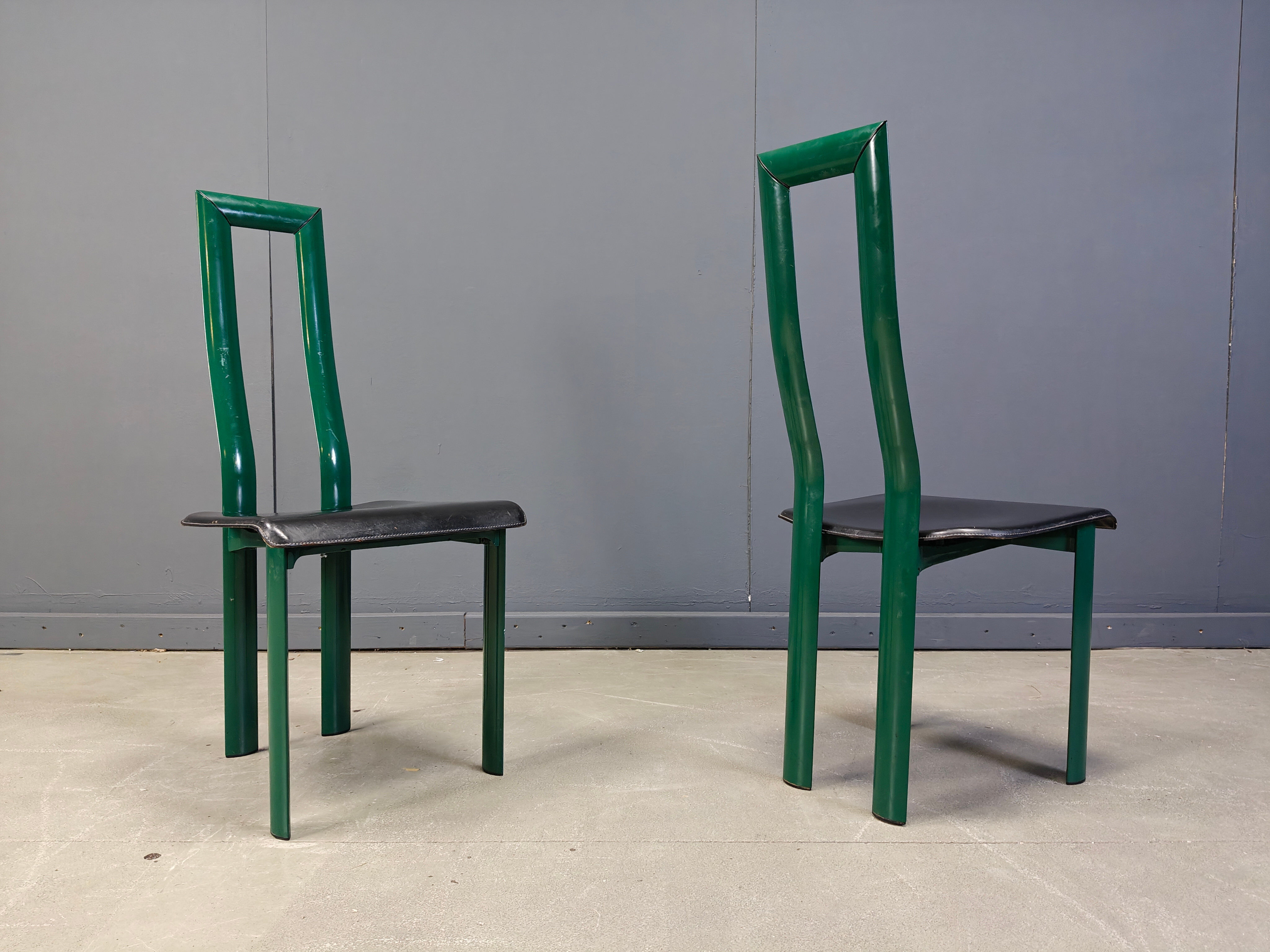 Italian Model Regia dining chairs by Antonello Mosca for Ycami, 1980s
