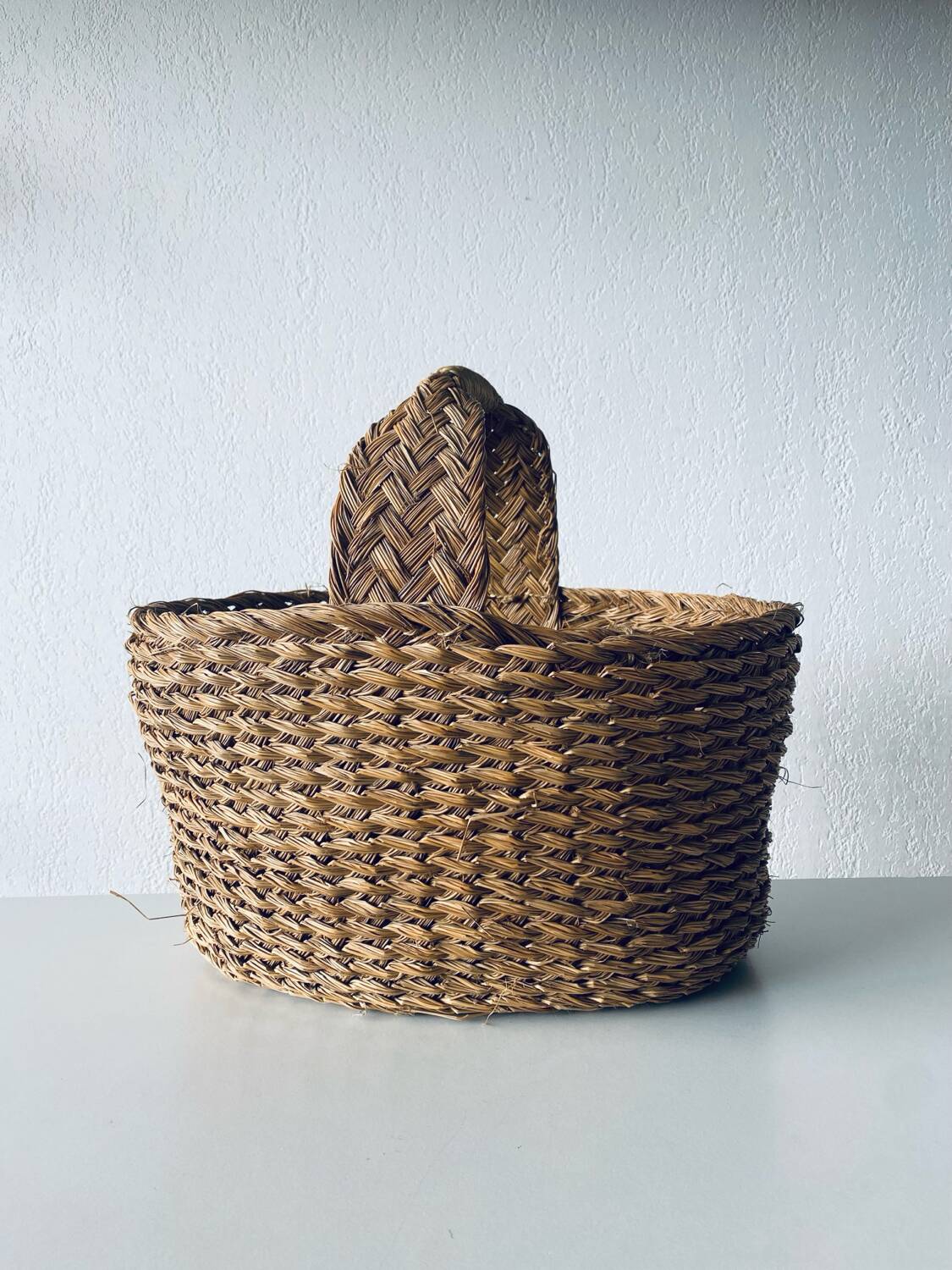 Large woven straw basket
