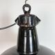 Industrial Black Enamel Factory Lamp with Cast Iron Top, 1950s